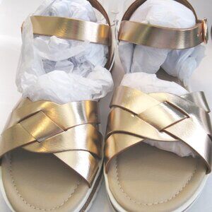 NEW Children's Place Girls Metallic Glitter Platform Sandals, Rose Gold, SIze 2